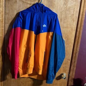Nike Men's Blue, Red, and Orange Windbreaker